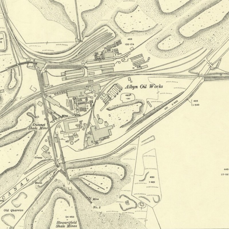 Albyn Mine - 25" OS map c.1917, courtesy National Library of Scotland