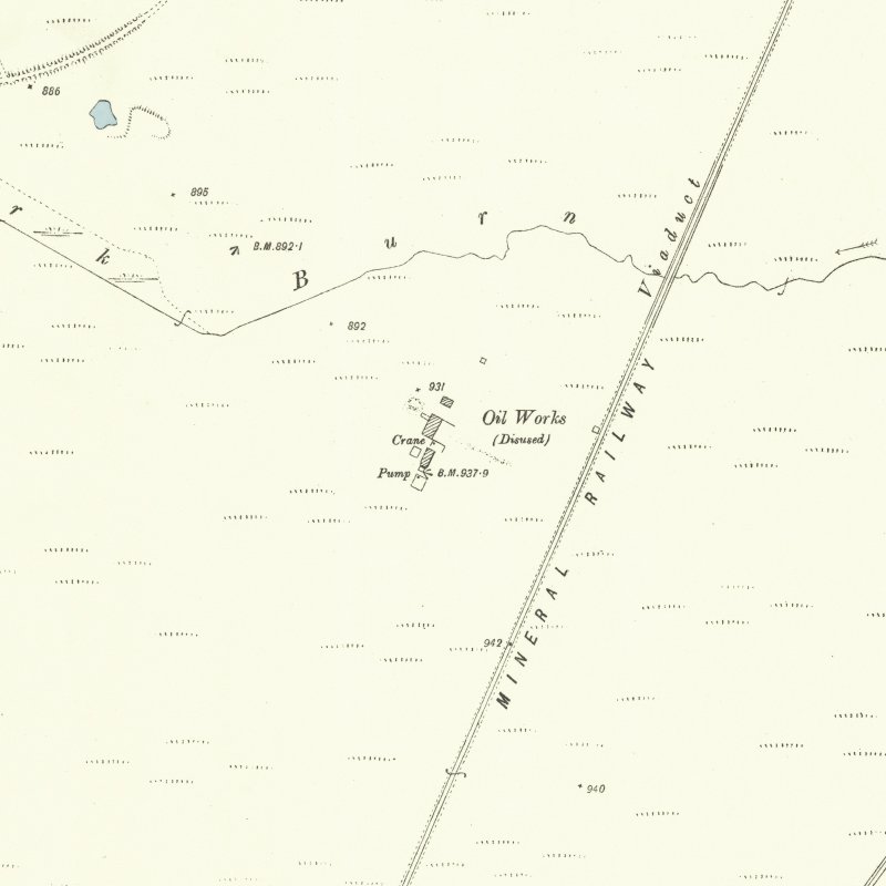 Cobbinshaw No.1 & 2 Mines - 25" OS map c.1896, courtesy National Library of Scotland