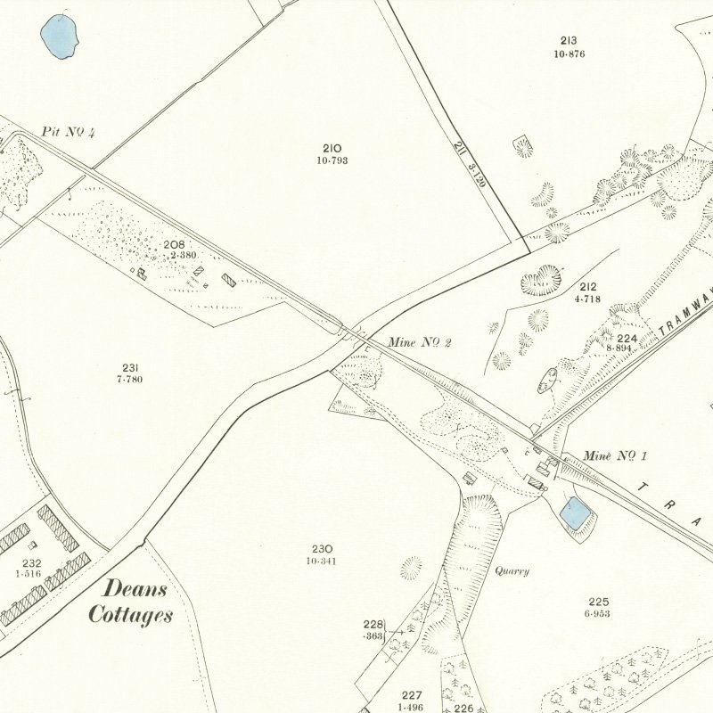 Deans No.2 Mine - 25" OS map c.1895, courtesy National Library of Scotland