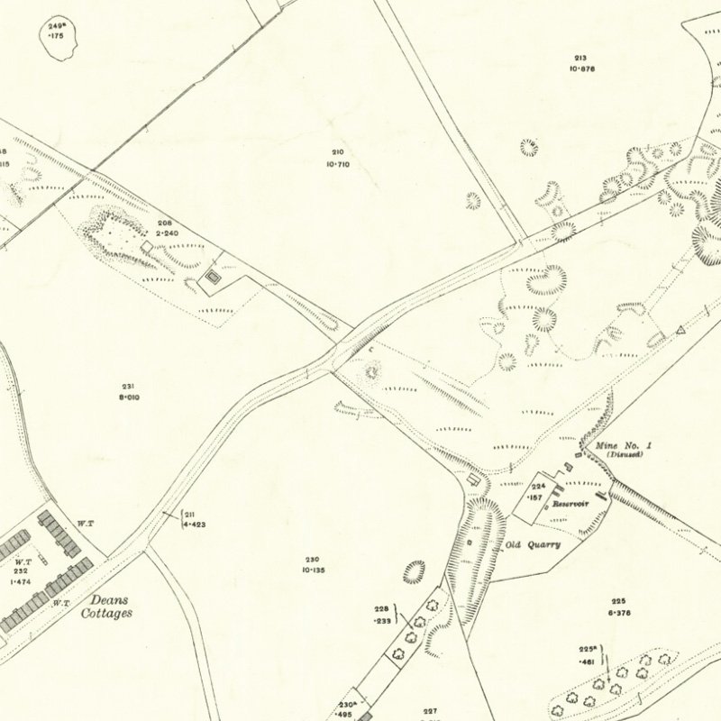 Deans No.2 Mine - 25" OS map c.1916, courtesy National Library of Scotland