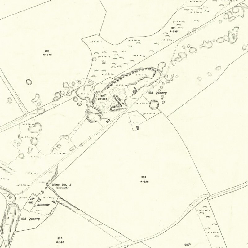 Deans No.3 Mine & Quarry (W.L.O.C.) - 25" OS map c.1916, courtesy National Library of Scotland