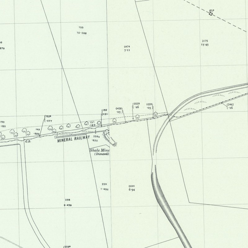 Forkneuk No.38 Mine - 1:2,500 OS map c.1955, courtesy National Library of Scotland