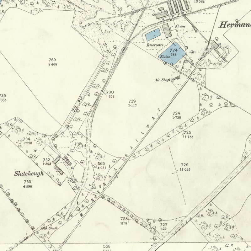 Hermand No.6 Mine - 25" OS map c.1894, courtesy National Library of Scotland