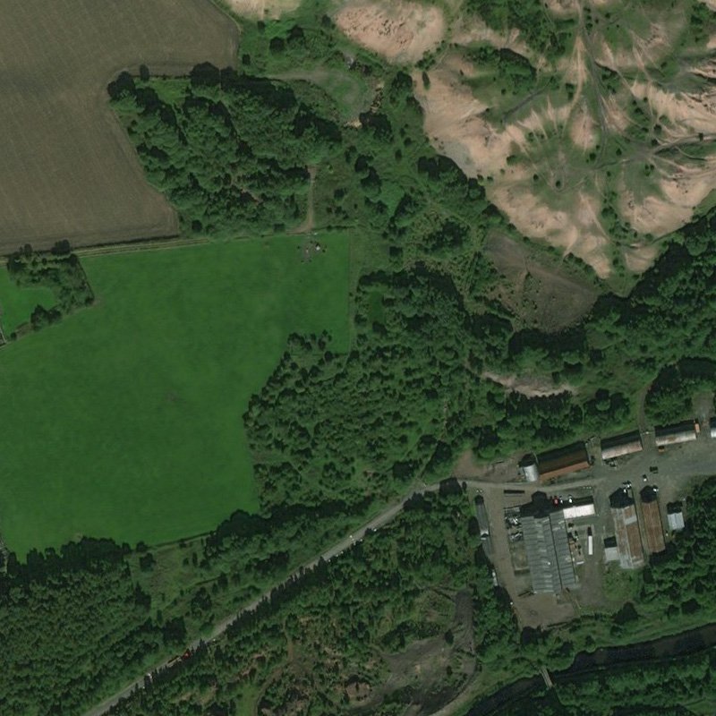 Hut Mines & Quarry - Aerial, courtesy National Library of Scotland