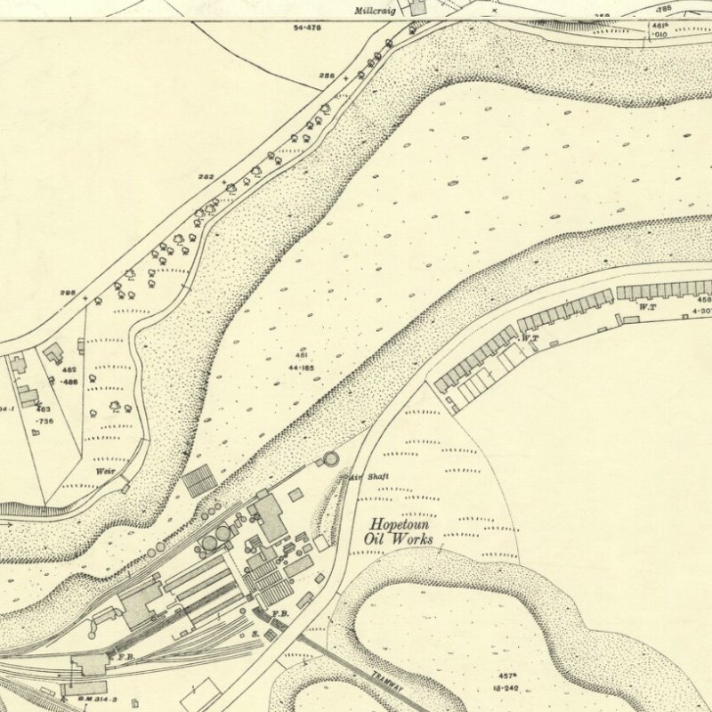 Hopetoun No.1 Pit - 25" OS map c.1916, courtesy National Library of Scotland