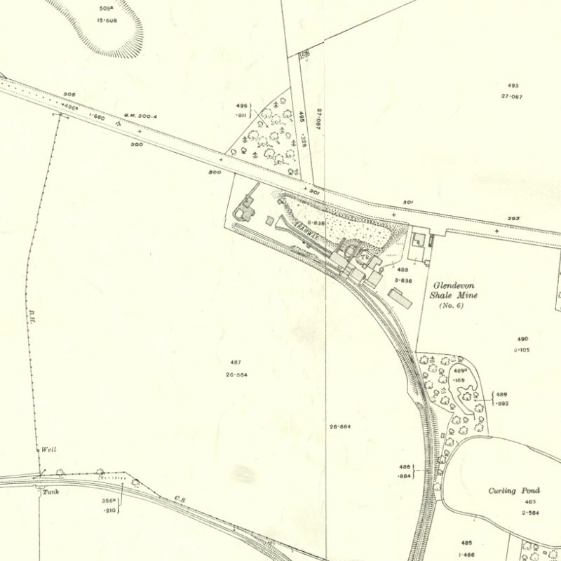 Hopetoun No.6 (Glendevon) Mine - 25" OS map c.1916, courtesy National Library of Scotland