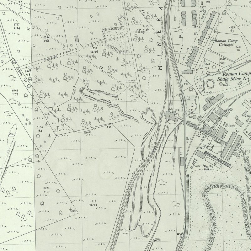 Holmes Mine - 1:2,500 OS map c.1955, courtesy National Library of Scotland