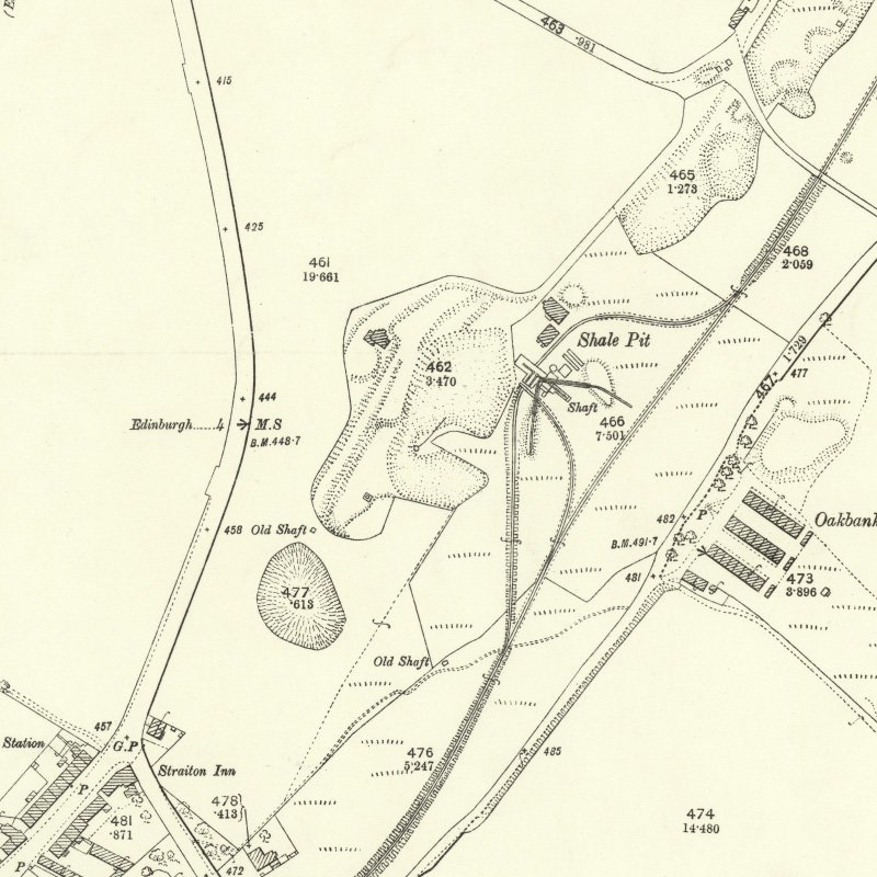 Mortonhall No.9 Mine - 25" OS map c.1894, courtesy National Library of Scotland