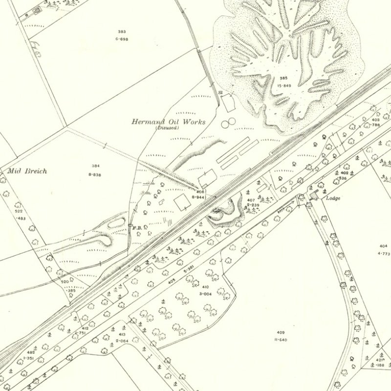 Mid Breich No.3 Pit - 25" OS map c.1917, courtesy National Library of Scotland