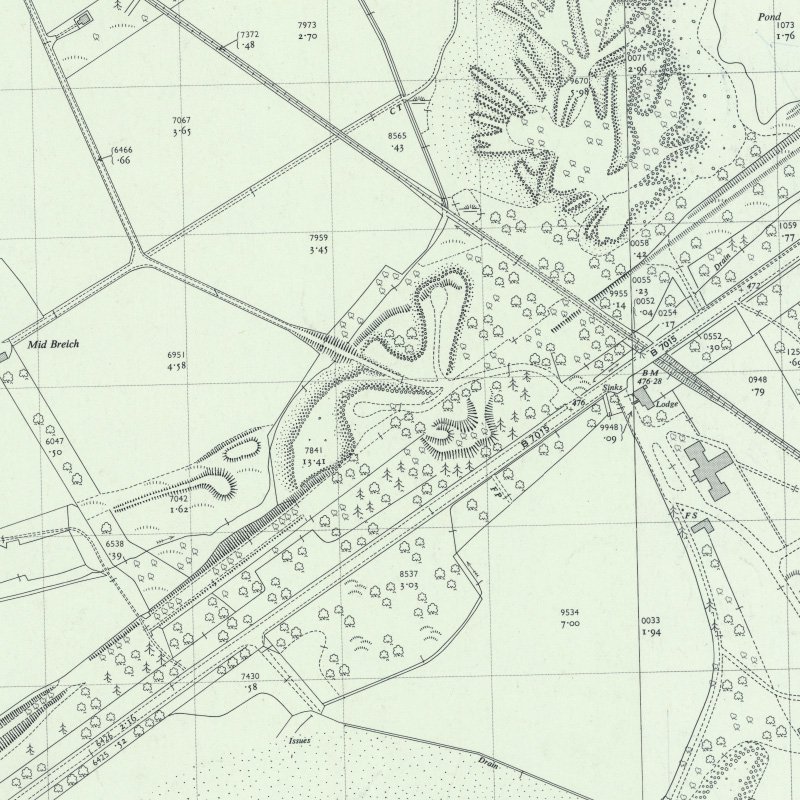 Mid Breich No.3 Pit - 1:2,500 OS map c.1959, courtesy National Library of Scotland