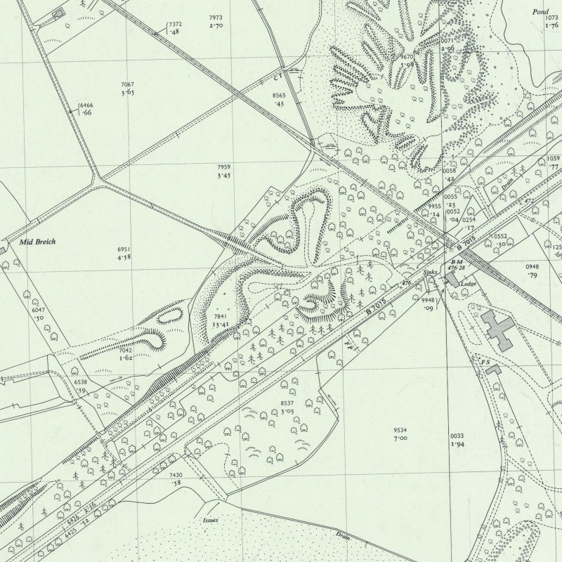 Mid Breich No.3 Pit - 1:2,500 OS map c.1959, courtesy National Library of Scotland