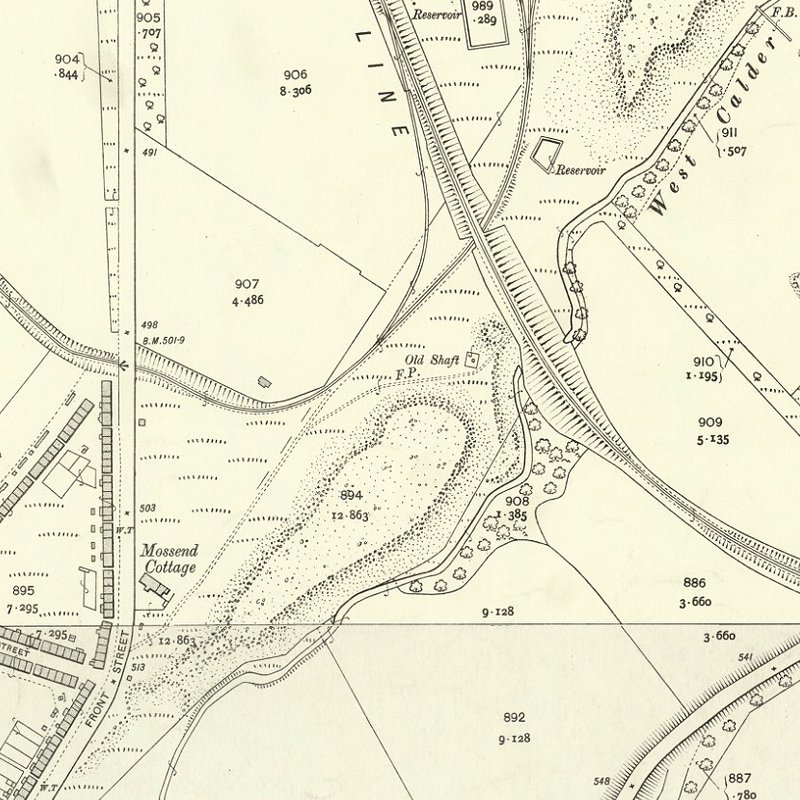 Polbeth No.8 Pit - 25" OS map c.1907, courtesy National Library of Scotland