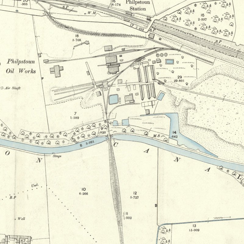 Philpstoun No.1 Mine - 25" OS map c.1897, courtesy National Library of Scotland