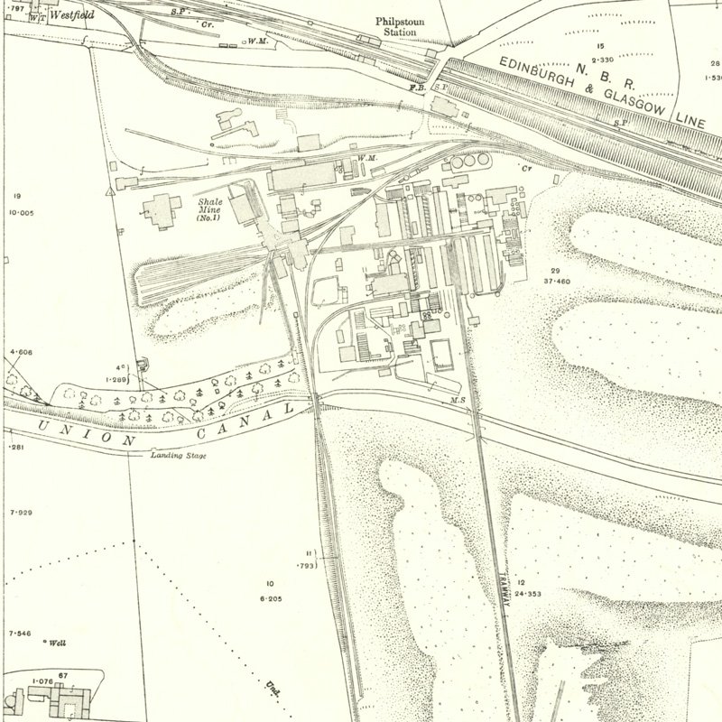 Philpstoun No.1 Mine - 25" OS map c.1917, courtesy National Library of Scotland