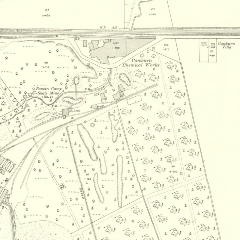Roman Camp No.2 Mine (North) - 25" OS map c.1916, courtesy National Library of Scotland