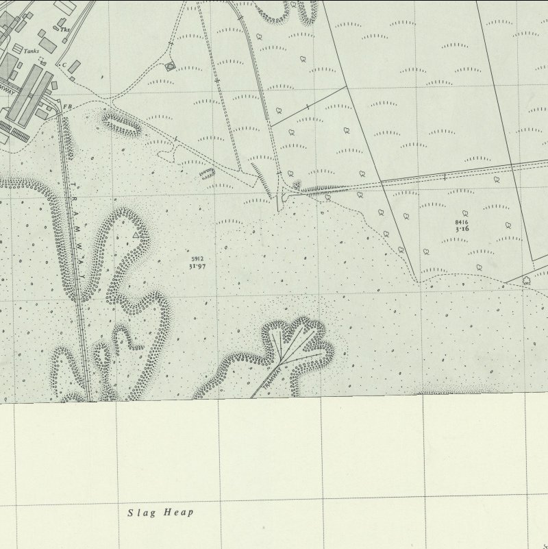 Roman Camp No.2 Mine (South) - 1:2,500 OS map c.1955, courtesy National Library of Scotland
