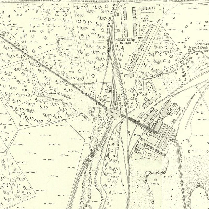 Roman Camp No.3 Mine - 25" OS map c.1916, courtesy National Library of Scotland