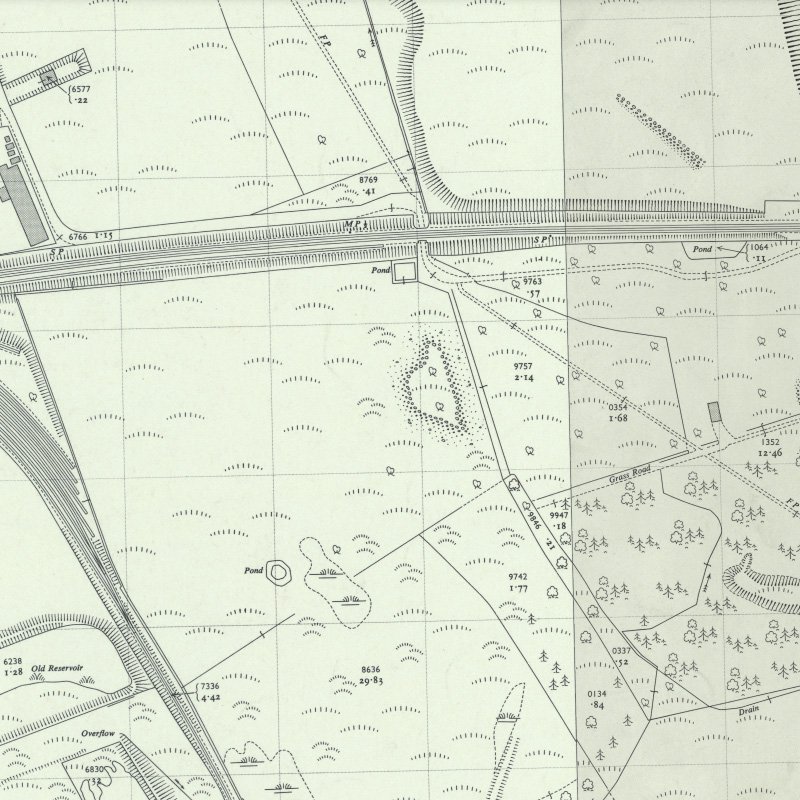 Roman Camp No.5 Mine - 1:2,500 OS map c.1955, courtesy National Library of Scotland