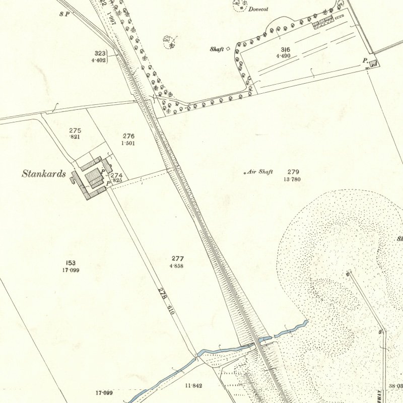 Stankards No.45 Mine - 25" OS map c.1897, courtesy National Library of Scotland