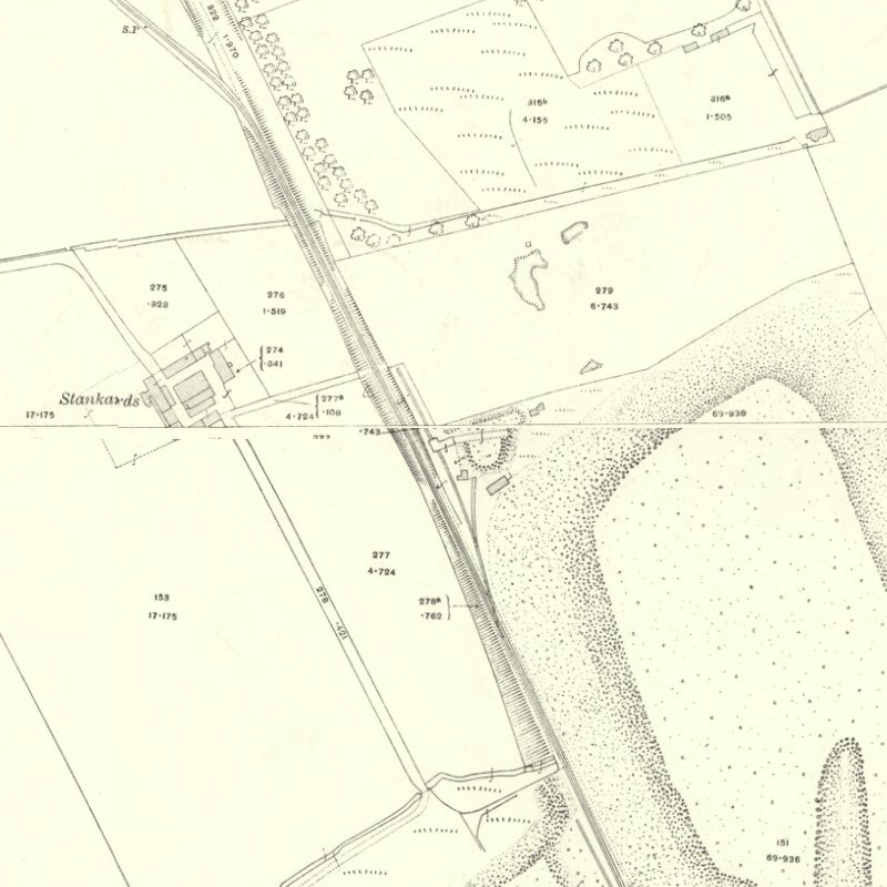 Stankards No.45 Mine - 25" OS map c.1917, courtesy National Library of Scotland