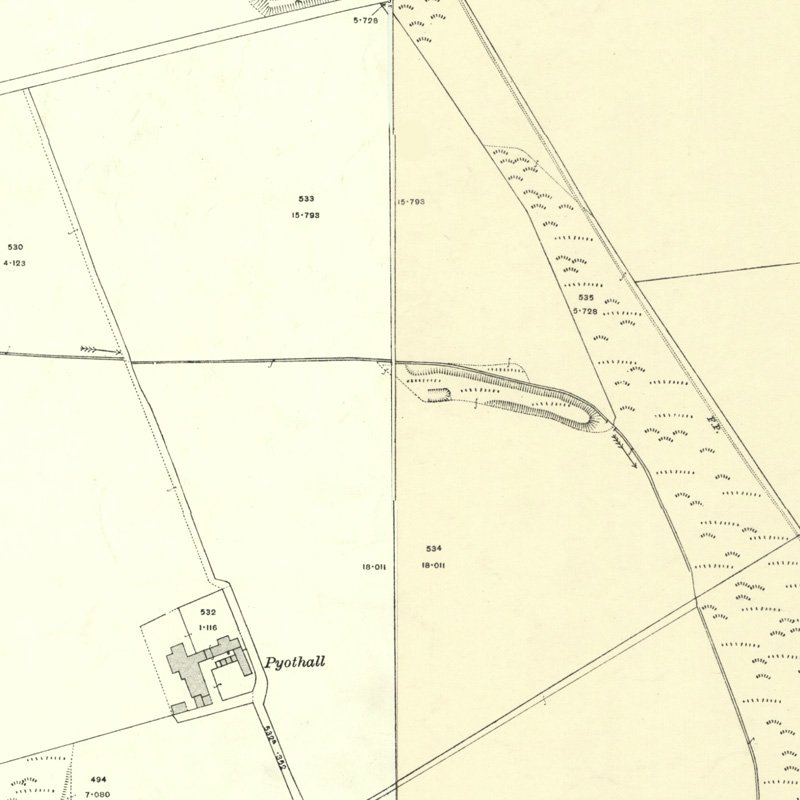 Strathbrock Collieries Site No.2 (Pyothall Pit?) - 25" OS map c.1916, courtesy National Library of Scotland