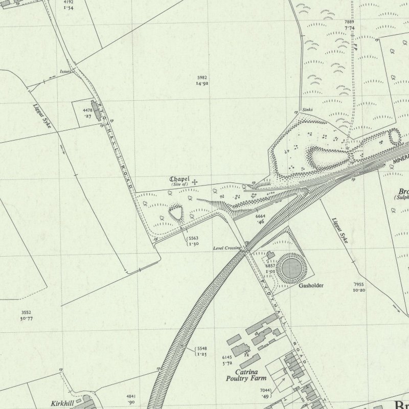 Strathbrock Collieries Site No.4 (Pyothall Pit?) - 1:2,500 OS map c.1955, courtesy National Library of Scotland