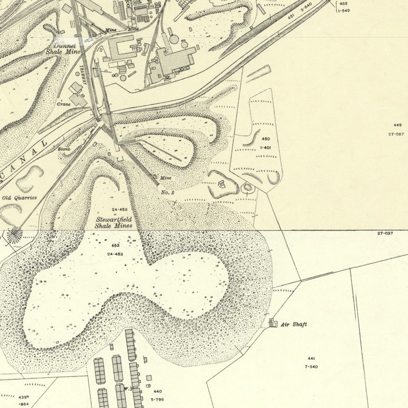 Stewartfield No.2 Mine - 25" OS map c.1917, courtesy National Library of Scotland