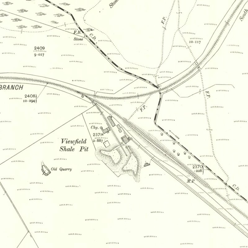 Viewfield No.4 & 5 Pits - 25" OS map c.1911, courtesy National Library of Scotland