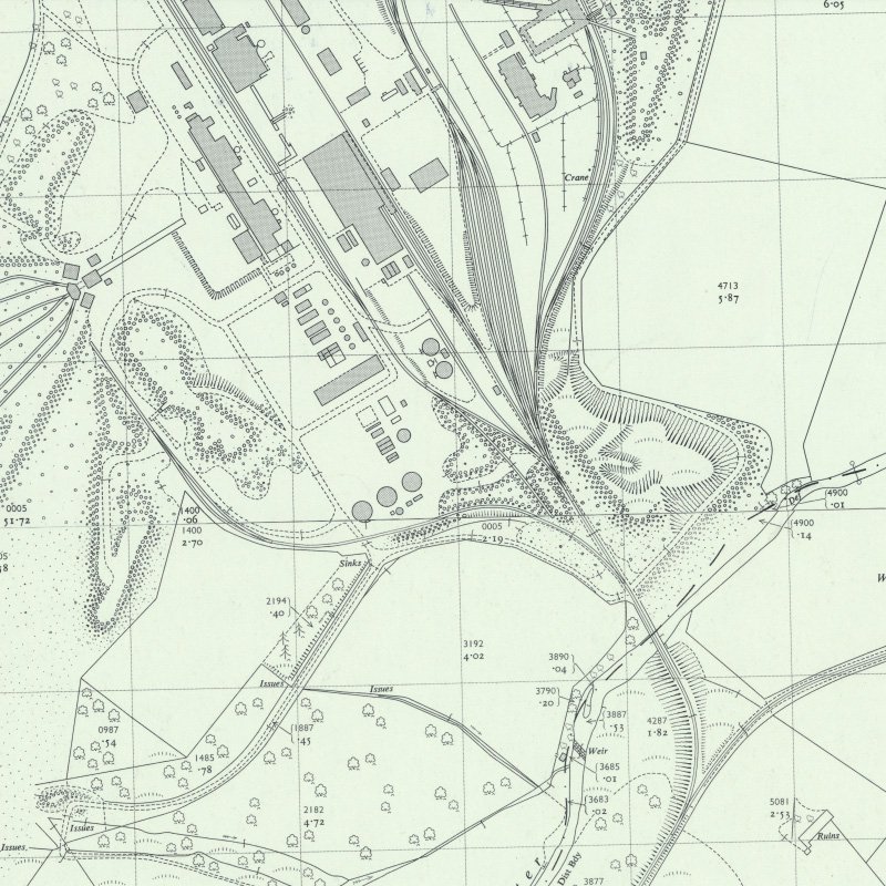 Westwood No.13 Pit - 1:2,500 OS map c.1955, courtesy National Library of Scotland