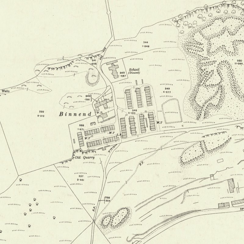 Binnend - High Village - 25" OS map c.1913, courtesy National Library of Scotland