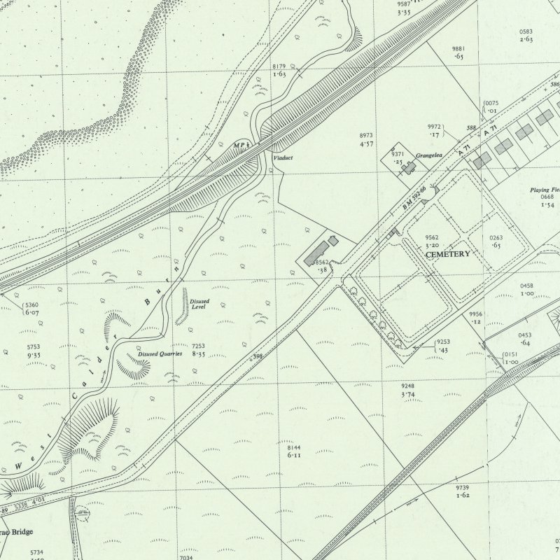 Burngrange Cottages - 1:2,500 OS map c.1959, courtesy National Library of Scotland