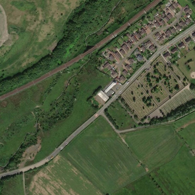 Burngrange Cottages - Aerial, courtesy National Library of Scotland