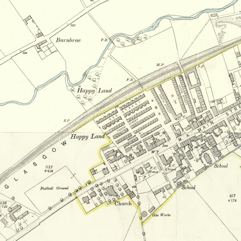 Happy Land - 25" OS map c.1894, courtesy National Library of Scotland