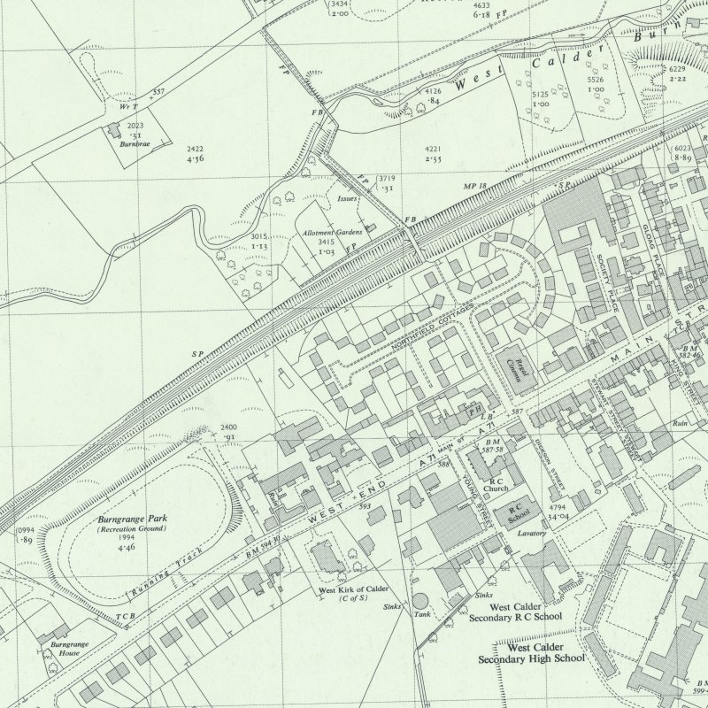 Happy Land - 1:2,500 OS map c.1959, courtesy National Library of Scotland