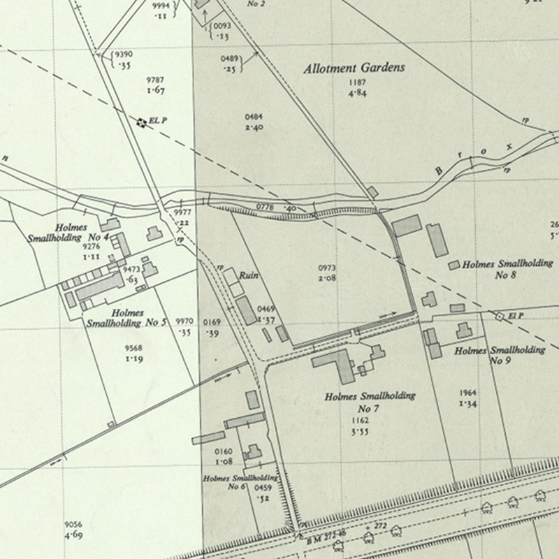 Holmes Rows - 1:2,500 OS map c.1955, courtesy National Library of Scotland