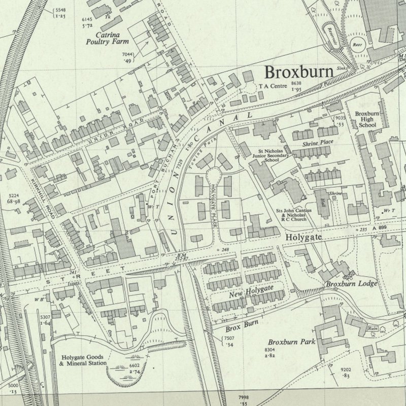 Holygate - 1:2,500 OS map c.1955, courtesy National Library of Scotland
