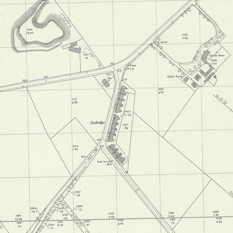 Newfarm Cottages (Dedridge) - 1:2,500 OS map c.1962, courtesy National Library of Scotland