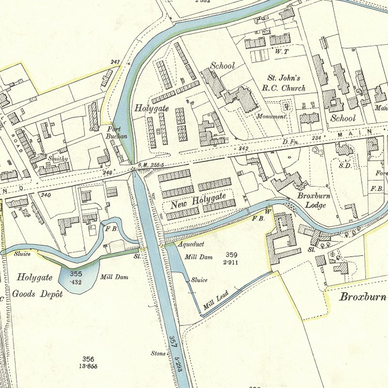 New Holygate - 25" OS map c.1896, courtesy National Library of Scotland