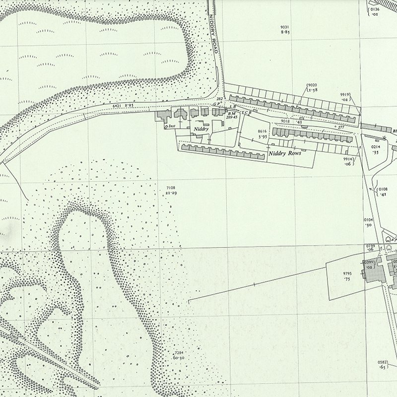 Niddry Rows - 1:2,500 OS map c.1954, courtesy National Library of Scotland