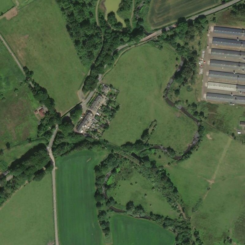 Oakbank Cottages - Aerial, courtesy National Library of Scotland