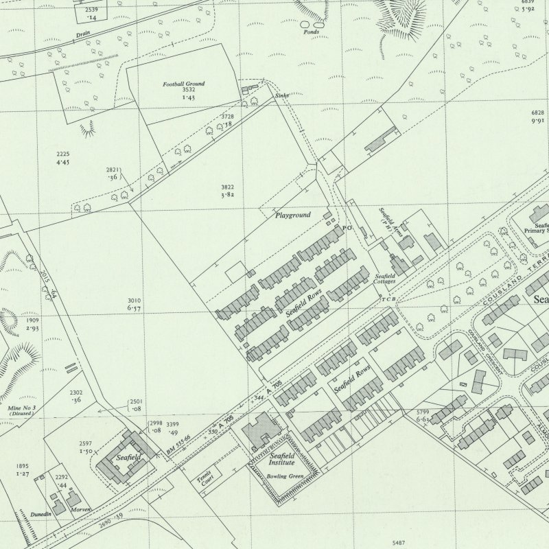 Seafield Rows - 1:2,500 OS map c.1956, courtesy National Library of Scotland