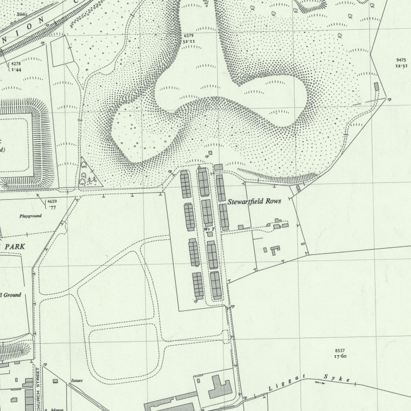 Stewartfield Rows - 1:2,500 OS map c.1954, courtesy National Library of Scotland