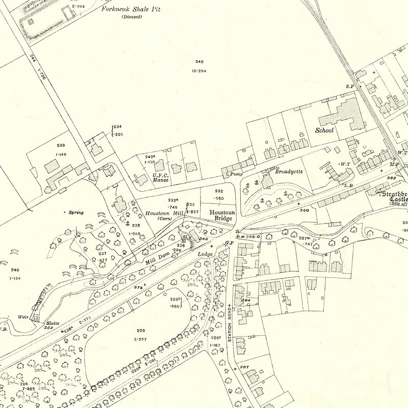 Forkneuk Rd (Uphall) - 25" OS map c.1916, courtesy National Library of Scotland