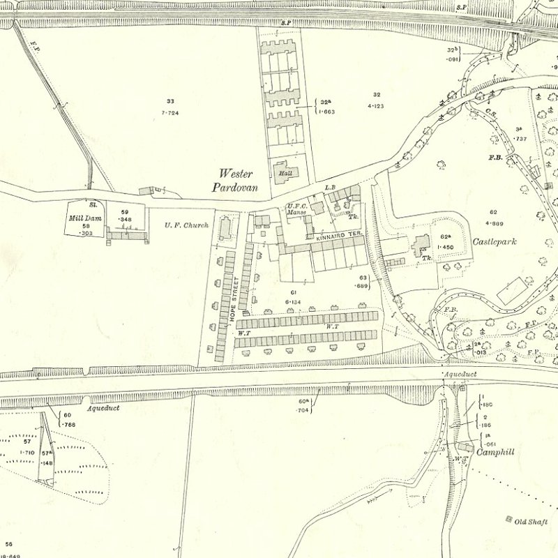 Wester Pardovan Rows - 25" OS map c.1917, courtesy National Library of Scotland