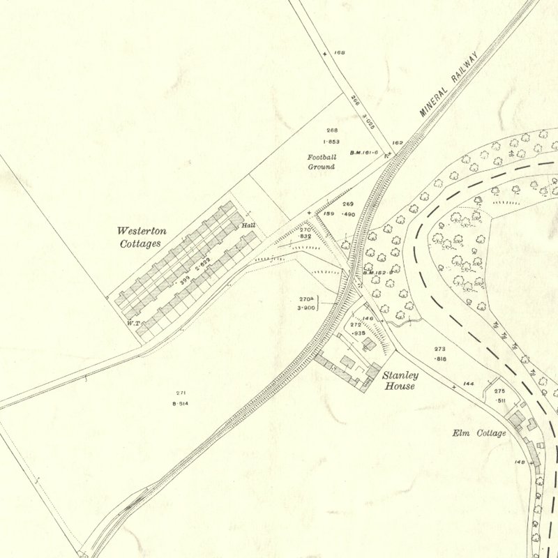 Westerton Cottages - 25" OS map c.1917, courtesy National Library of Scotland