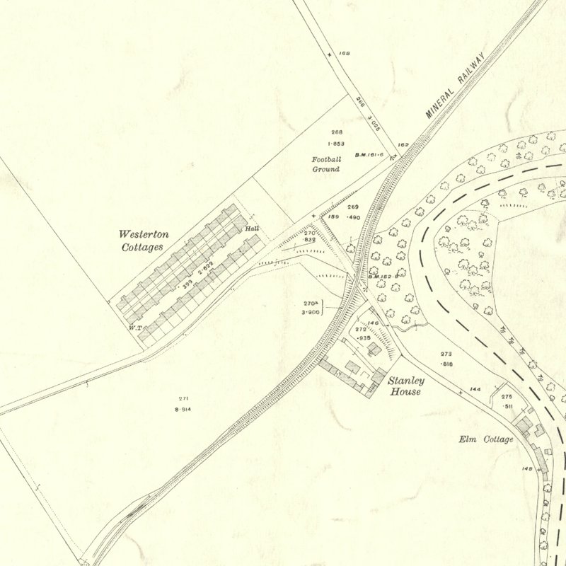 Westerton Cottages - 25" OS map c.1917, courtesy National Library of Scotland