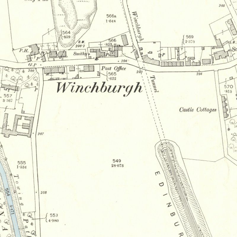 Winchburgh - 25" OS map c.1897, courtesy National Library of Scotland