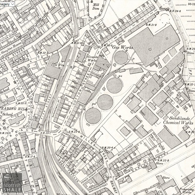 Aberdeen Oil Works - 25" OS map c.1900, courtesy National Library of Scotland