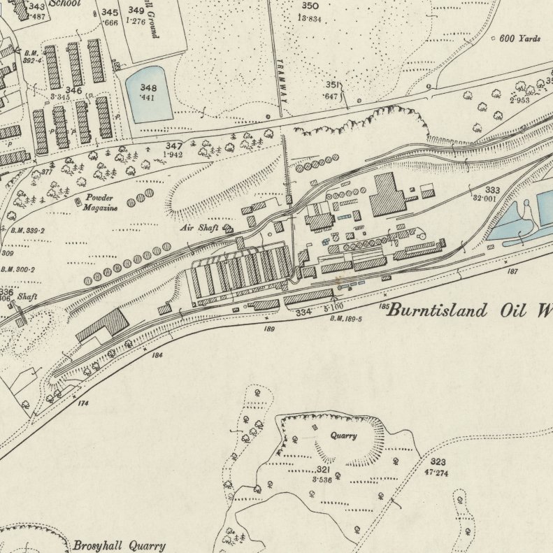 Binnend Oil Works - 25" OS map c.1894, courtesy National Library of Scotland