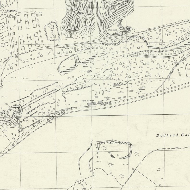 Binnend Oil Works - 1:2,500 OS map c.1862, courtesy National Library of Scotland